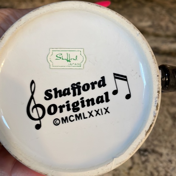 Shafford Original VINTAGE musical notes coffee / beverage MUG 8 oz black white - Picture 7 of 8